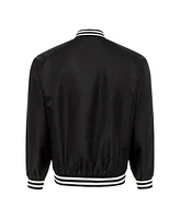 Sportiqe Men's and Women's Black New York Liberty Rock Roll Collection Ringo Satin Raglan Full-Snap Bomber Jacket