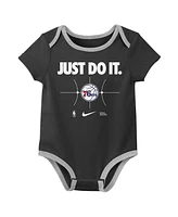 Nike Newborn 2-Pack Royal/Black Philadelphia 76ers Just Do It Bodysuit Set