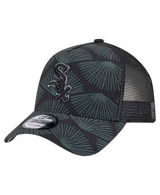 New Era Men's Black Chicago White Sox 9FORTY A-Frame Trucker Adjustable Hat