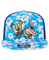 New Era Men's Blue SpongeBob SquarePants Floral Golfer Snapback Hat