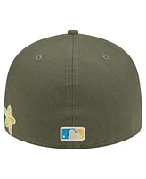 New Era Men's Olive Tampa Bay Rays Tonal Florals 59FIFTY Fitted Hat