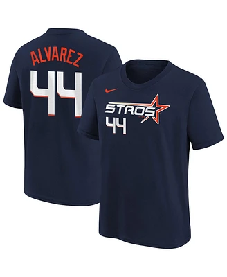 Nike Big Boys and Girls Yordan Alvarez Navy Houston Astros Fuse City Connect Name Number T-Shirt