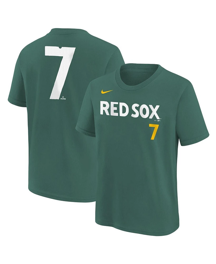 Nike Big Boys and Girls Masataka Yoshida Green Boston Red Sox 2025 City Connect Fuse Name Number T-Shirt