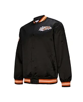 Mitchell & Ness Men's Black Cincinnati Bengals Double Down Satin Full-Snap Jacket