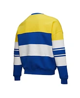 Mitchell & Ness X Dannijo Women's Gold/Royal Golden State Warriors Blocked Pullover Sweatshirt