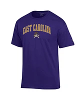 Champion Men's Purple Ecu Pirates Arch Over Logo T-Shirt