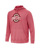 Antigua Men's Heather Scarlet Ohio State Buckeyes Cloud Pullover Hoodie