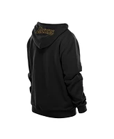 New Era Men's Black Los Angeles Lakers Tonal Color Pop Premium Pullover Hoodie