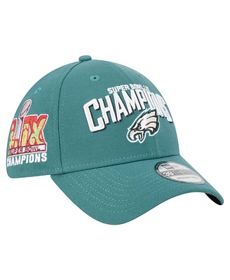 New Era Men's Midnight Green Philadelphia Eagles Super Bowl Lix Champions Side Patch 39THIRTY Flex Hat