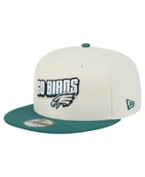 New Era Men's Cream/Midnight Green Philadelphia Eagles Super Bowl Lix Champions Side Patch Two Tone 9FIFTY Snapback Hat