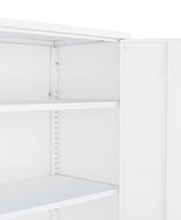 Manhattan Comfort 31.5" Steel Naomi Modern 3-Shelf Accent Cabinet