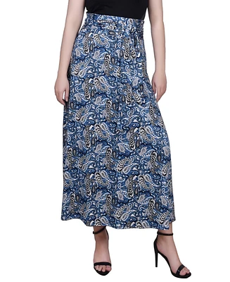 Ny Collection Petite Maxi Skirt with Sash Waist Tie