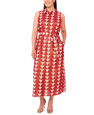 Msk Plus Collared Sleeveless Maxi Dress