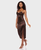 B Darlin Juniors' Sleeveless Cowlneck Midi Dress