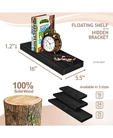 Sorbus 2 Pack 16" Solid Wood Floating Shelves - for Bathroom Decor, Books, Bedroom & Living Room