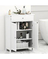 Slickblue Bathroom Floor Cabinet Freestanding Storage Organizer with 2 Doors