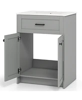 Slickblue Bathroom Vanity Unit with Basin and Double Doors for Compact Storage
