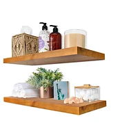 Sorbus 2 Pack 24" Solid Wood Floating Shelves - for Bathroom Decor, Books, Bedroom & Living Room