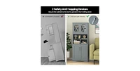 Tall Bathroom Cabinet Large Floor Storage Cabinet with Acrylic Doors and 3 Cubes