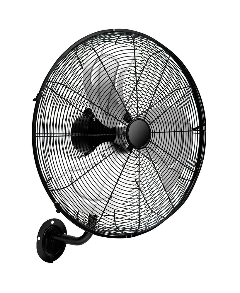 Mecale 20 Inch Wall Mount Fan with Aluminum Fan Blades, Industrial 3-Speed Oscillating Metal Wall Fan, Heavy Duty Wall Mount Fan for Shop, Commercial,