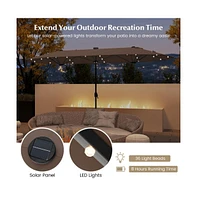 13feet Double-sided Patio Umbrella with Solar Lights for Garden Pool Backyard