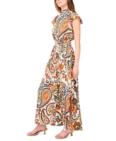 Msk Women's Mock-Neck Wide-Leg Jumpsuit