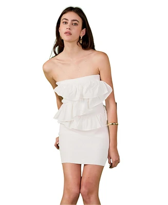 endless rose Women's Knit Ruffle Mini Dress