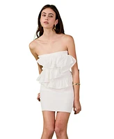 endless rose Women's Knit Ruffle Mini Dress