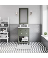 Viola 24 in. W x 18 in. D Bath Vanity in Glacial Green with Ceramic with Ceramics Vanity Top in White with White Basin