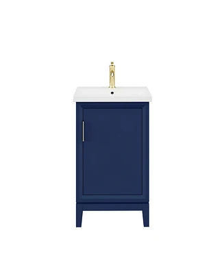 Elsa 20.5 in. W x 16 in. D Bath Vanity in Monarch Blue with Ceramics Vanity Top in White with White Basin
