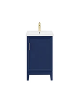 Elsa 20.5 in. W x 16 in. D Bath Vanity in Monarch Blue with Ceramics Vanity Top in White with White Basin