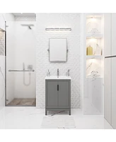 Elise 24.5 in. W x 18 In. D Bath Vanity in Cashmere Grey with Ceramics Vanity Top in White with White Basin