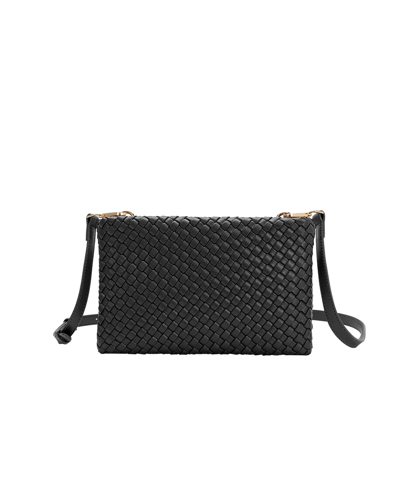 Melie Bianco Daisy Woven Small Crossbody Bag
