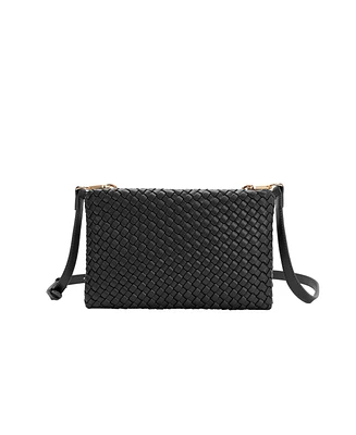 Melie Bianco Daisy Woven Small Crossbody Bag