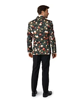 OppoSuits Men's Christmas Suit - X- Mas Pine Tree Outfit Slim Fit Green Red and Gold