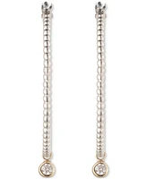 Lauren Ralph Lauren Two-Tone Cubic Zirconia Beaded Hoop Drop Earrings