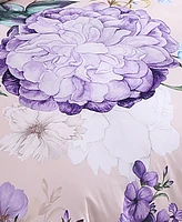 Bebejan Bright Bouquet Bedding 100% Cotton Sateen 5 Piece King Size Reversible Comforter Set