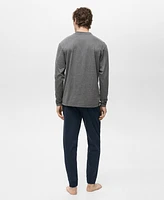 Mango Men's Cotton T-Shirt and Pant Pajama Set