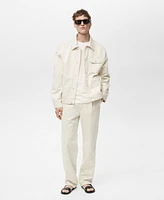 Mango Men's Pocket Linen and Cotton Jacket