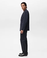 Mango Men's Cold Wool Double-Breasted Suit Blazer