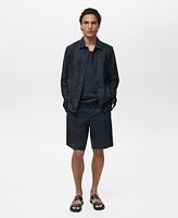 Mango Men's Slim-Fit Linen Bermuda Shorts