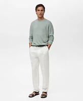 Mango Men's Linen Flowy Sweater
