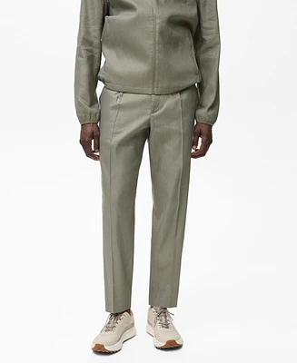 Mango Men's Pleated Linen Pants