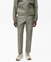 Mango Men's Pleated Linen Pants
