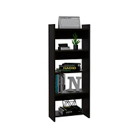 Depot E-shop Treia Home Office Set, Two Parts Set, One Drawer, Desktop, Keyboard Tray, Stand, Five Shelves, Black
