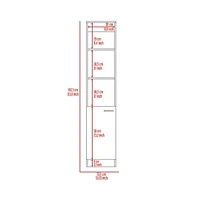 Depot E-shop Leben Linen Single Door Cabinet, Three External Shelves, Two Interior Shelves