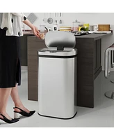 15.85 Gal./60 Liter Stainless Steel Oval Motion Sensor Trash Can for Kitchen