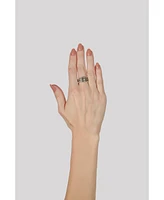 American West Jewelry Sterling Silver Etched Fan Tapered Ring