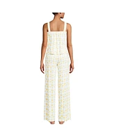 Lands' End Women's Cooling 2 Piece Pajama Set - Sleeveless Square Neck Top and Pants
