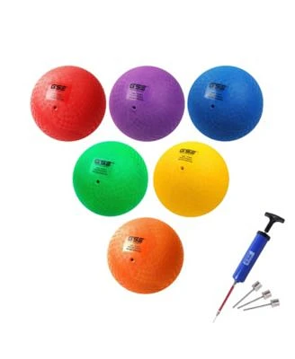 Set Of 6 Multi Colored Playground Balls Kickball Bouncy Dodge Ball Handball For Indoor Outdoor